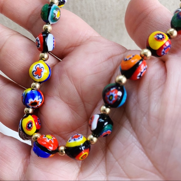 Millefiori Glass Bead Necklace - Picture 3 of 4